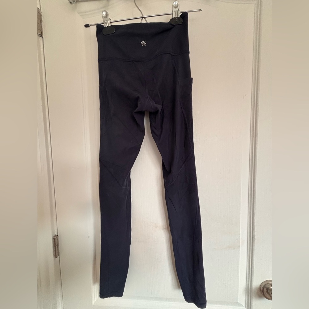 Athleta Navy Blue Leggings With Side Pockets Size XXS